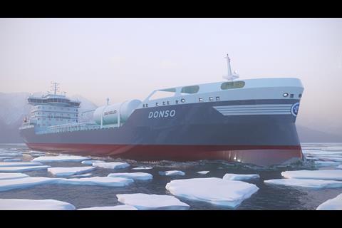 A rendering of one of the pair of dual-fuel 22,000dwt chemical tankers under construction for Donsötank Rederi.
